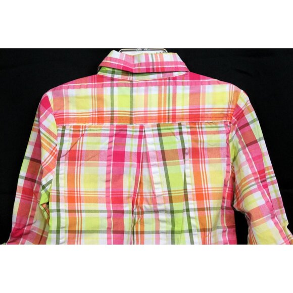 2010 Gymboree Citrus Cooler Plaid Shirt sz 5 Button up Pink Yellow Lemon Summer - Picture 6 of 8